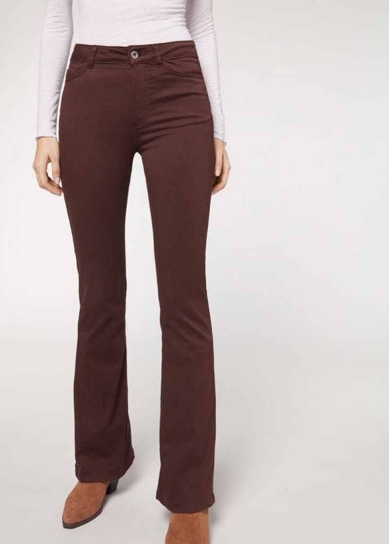 Calzedonia Flared Jeans Damen Braun | DE1595SO